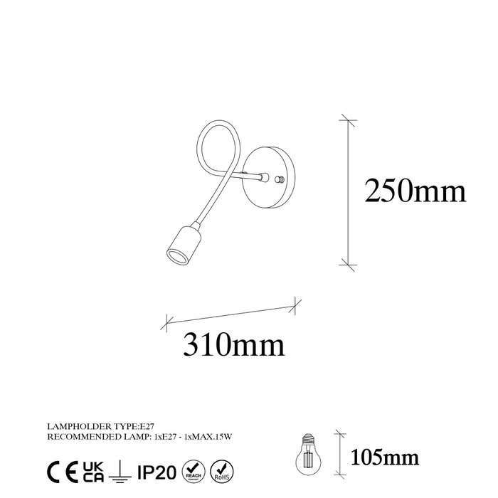 Opviq Viraj - 10865 Lámpara de Pared Bohemia Negro y Antiguo Opviq Viraj - 10865 Lámpara de Pared Bohemia Negro y Antiguo